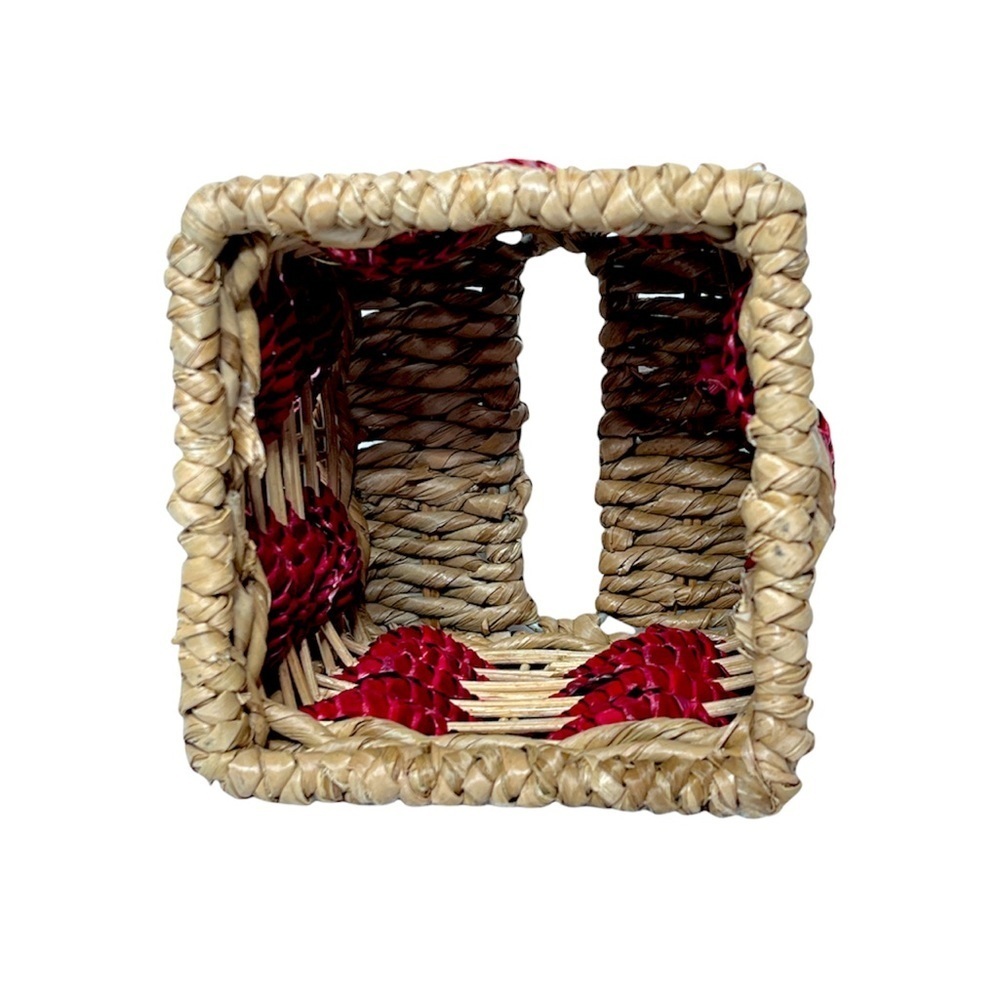 Rustic Woven Rattan Wicker Tissue Box Cover - Picture 4 of 5